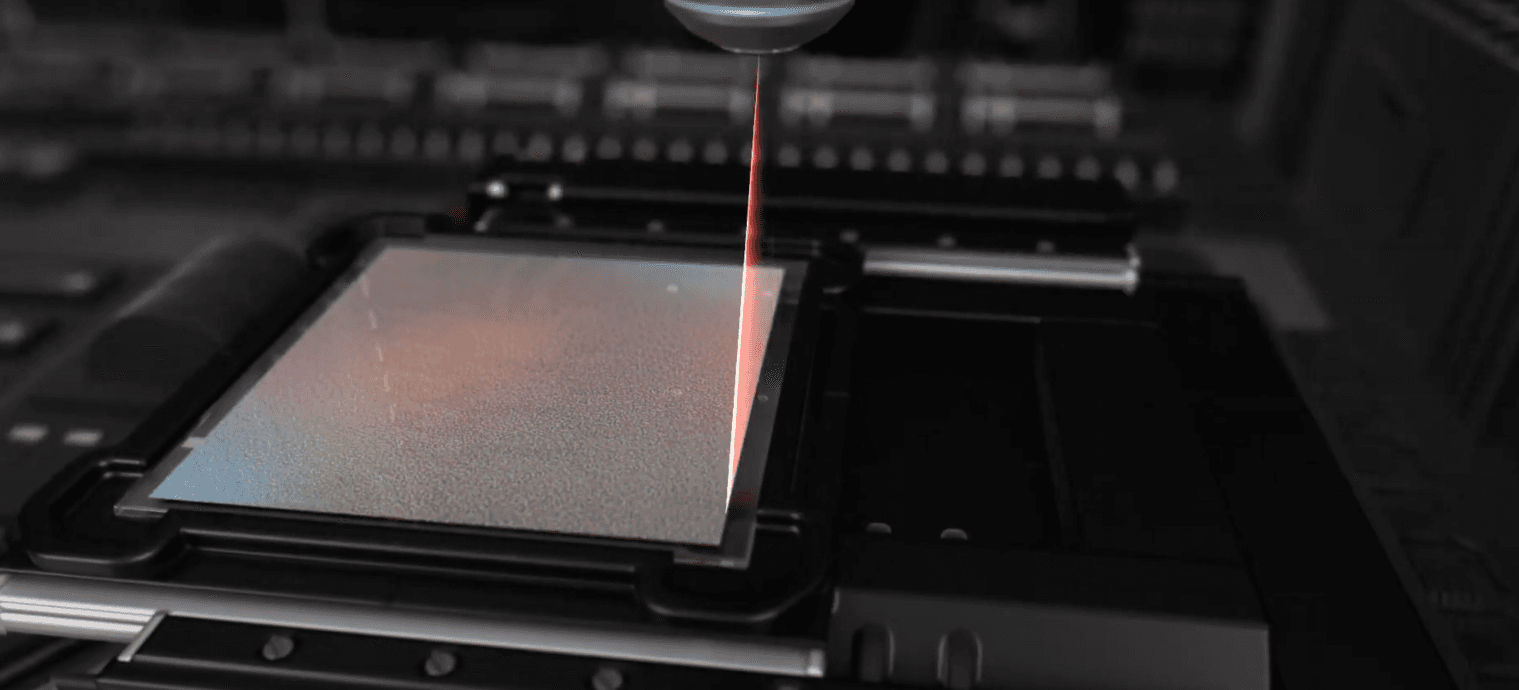 Laser writing a fused-silica platter